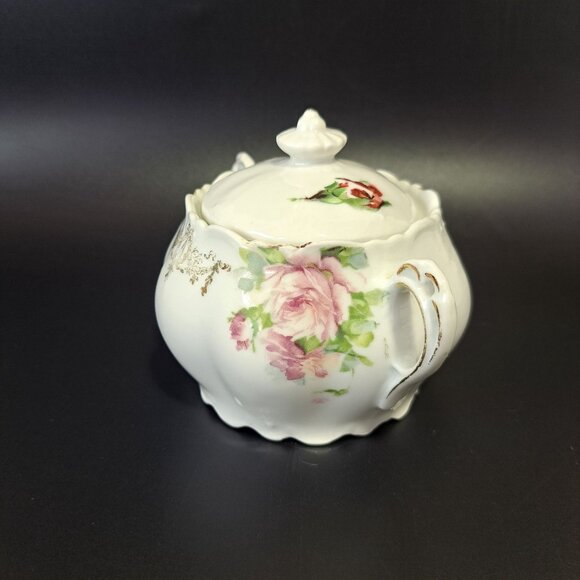 Heinrich Lidded Sugar Bowl H&C Bavaria Germany Floral Design - Picture 4 of 15